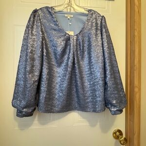 Tylerbor Sz S Dove Gray Sequined Top NWT😊😊